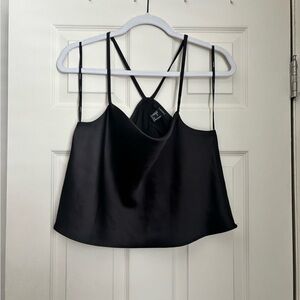 Black Satin Camisole Top